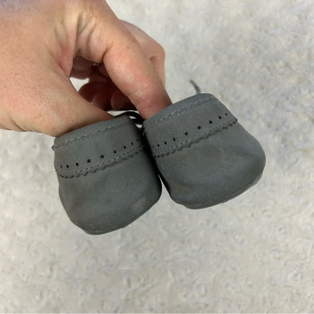 Janie and Jack Baby Boy Wingtip Shoes Gray Size 3